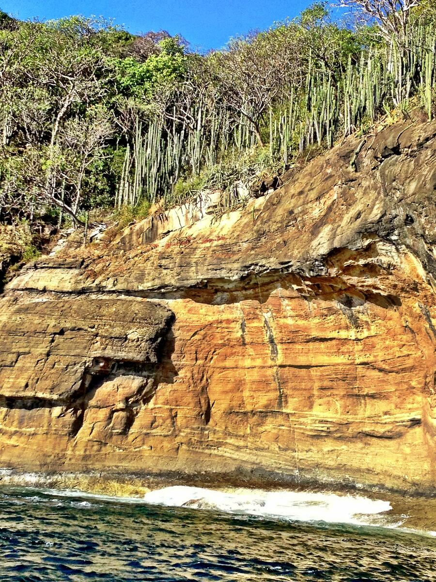 Coastal cliffs and Pacific waters